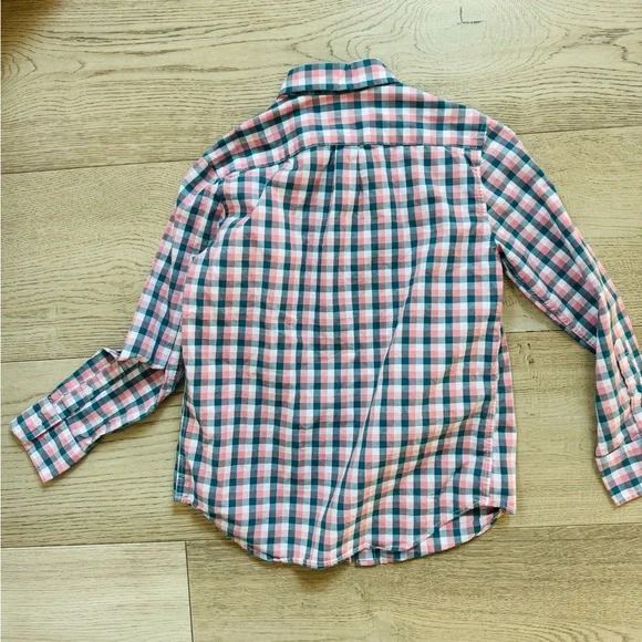 Boys J Crew Crewcuts Gingham Plaid Button-Up Shirt size 10 - Picture 3 of 3